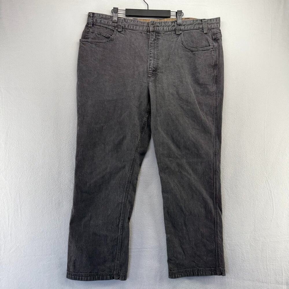 Duluth Trading Jeans Mens 44x32 Fit 42x30 Black Flex ball Room Straight Workwear